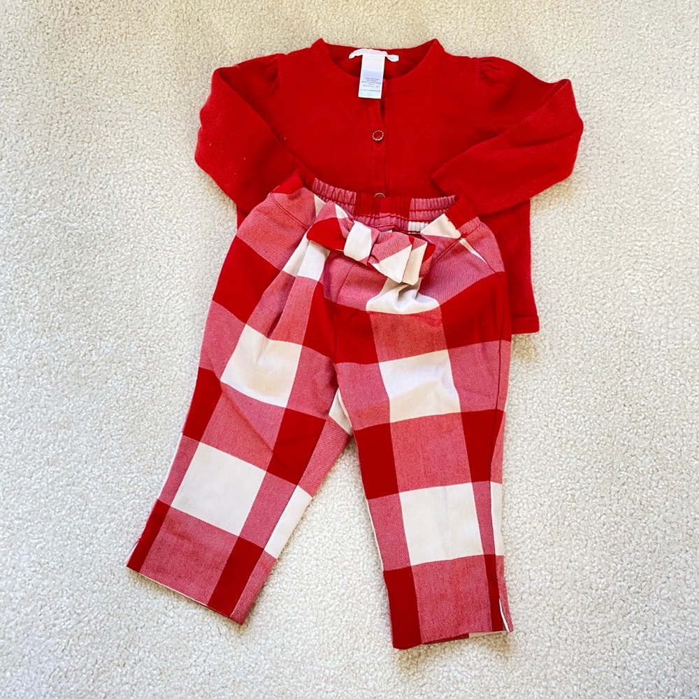 janie + jack girls set, size 6-12 months
